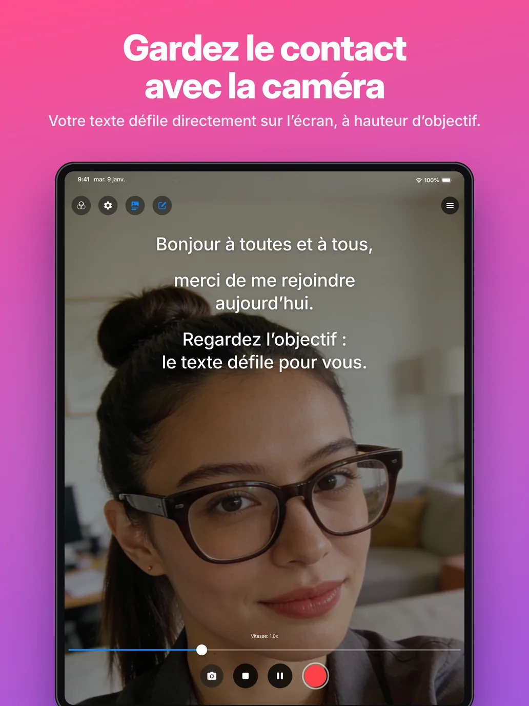 Telepromptia sur iPad&nbsp;: le prompteur en plein écran